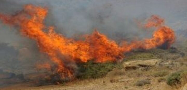 Πυρκαγιά στην Τήνο σε περιοχή με χαμηλή βλάστηση – Εισήγηση να απομακρυνθούν προληπτικά οι κάτοικοι δυο οικισμών