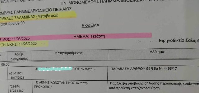 Η “διαφάνεια” στο Λιμενικό Ταμείο Σαλαμίνας